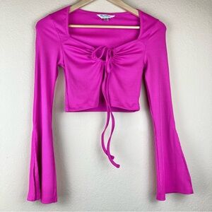 NWT ASOS Crop Barbie Pink Top Sz 4